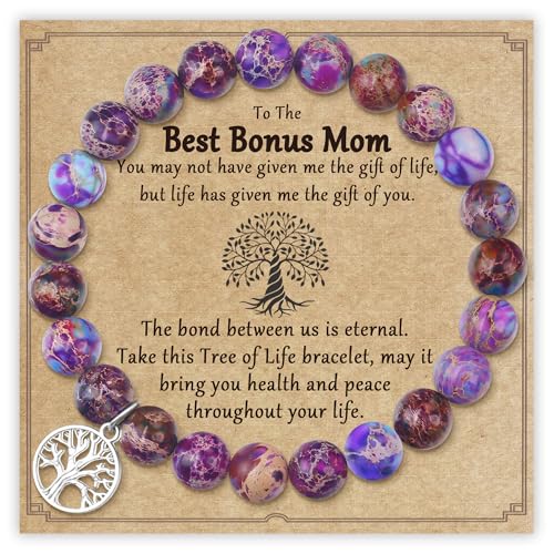 Sereney Bonus Mom Bracelet as Birthday Gifts for Stepmom, Tree of Life Bracelet as Bonus...