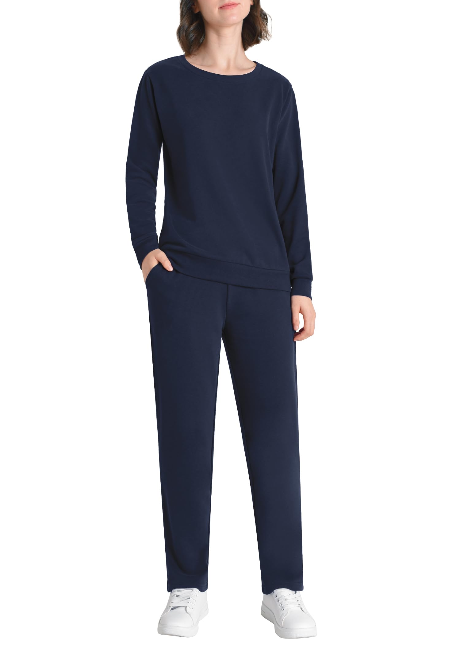 Weintee Women's Petite Sweatsuits 2 Piece Set Sweatpants and Sweatshirt Jogging Suits