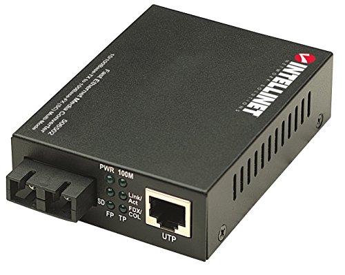 Intellinet Fast Ethernet Media Converter - 10/100Base-TX to 100Base-FX (SC) Multi-Mode, 1.24 mi, 1310 nm, 100 Mbps - 3 Yr Mfg Warranty - 506502