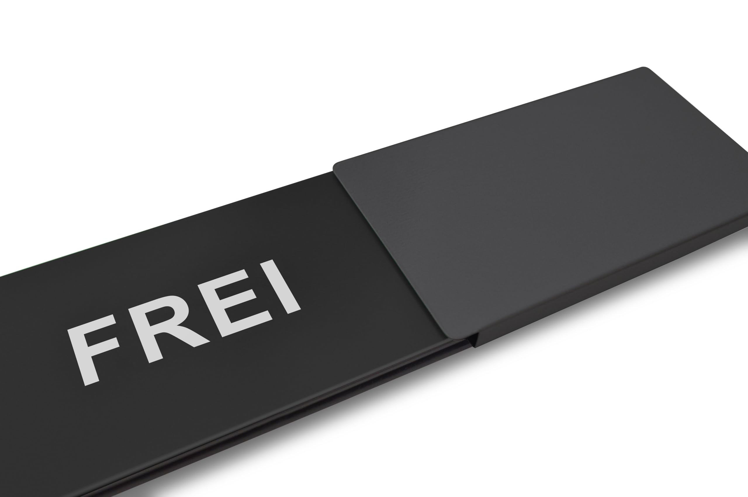 Letrero libre/ocupado Estilo: elegante en negro – 175 x 50 mm – Diseño fabricado en Alemania – Texto grabado – Cartel sin marco con empujador de metal – 2 almohadillas adhesivas de la