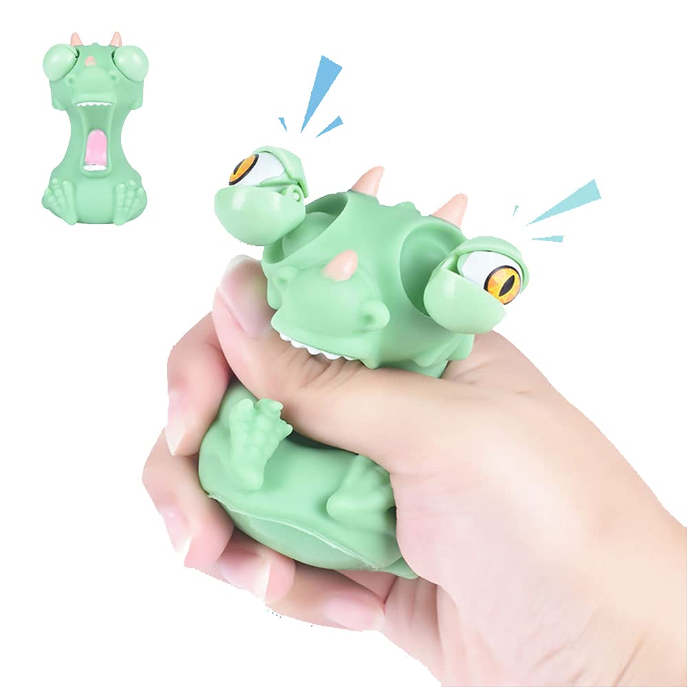 Eye Popping Squeeze Toy, Raised Eyes Doll Anti Stress Squeezing Toys ​for Stress Relief Anxiety Reduction, Poppin Peepers Fidget Squishy Toys, Great Gift for Kids , Suitable for Autism& ADHD,Dinosaur