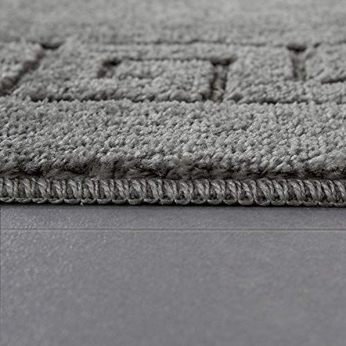 Modern Badkamervloerkleed Rand Badmat Anti-Slip Badmat In Grijs, Maat:60x100 cm - Image 3