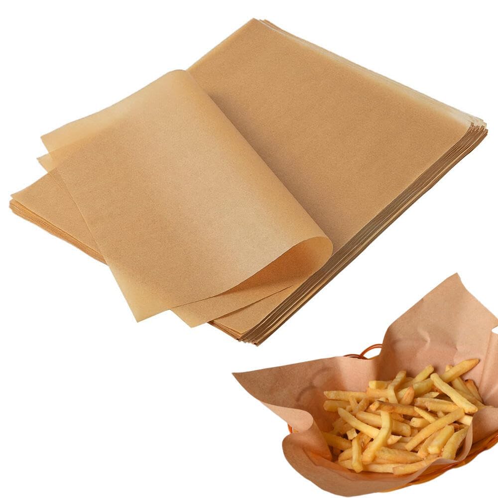 Aputue Baking Parchment Paper, 100Pcs Unbleached Waxed Non-stick Baking Paper, Double Sided High Temperature Resistant Wax Paper Sheets, Deli Paper Sheets for Baking Cooking Grilling, 20x30cm