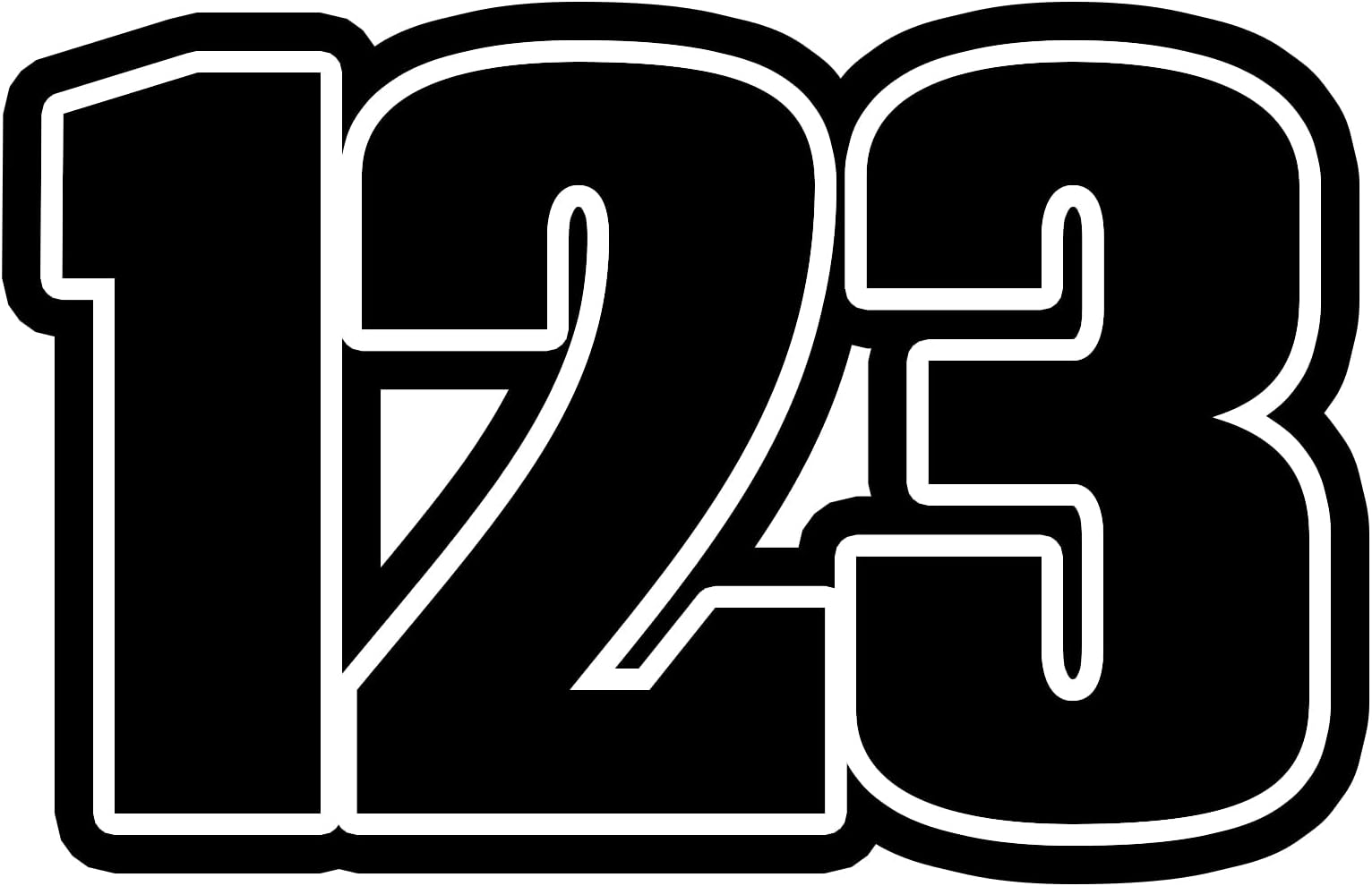 3 x Custom Race Number Stickers - MX Bikes Karts Quads - Chubby Style