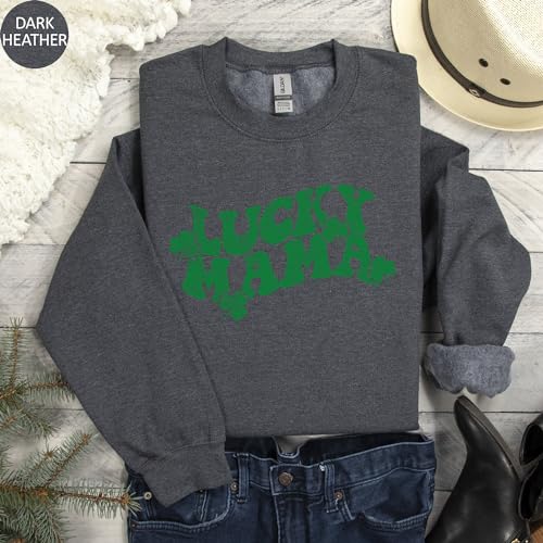 Lucky Mama Sweatshirt St Patricks Day Women Lucky Dada Sweatshirts Men Matching Mom and Dad Sweater Irish Green Sweatshirt for Mommy4
