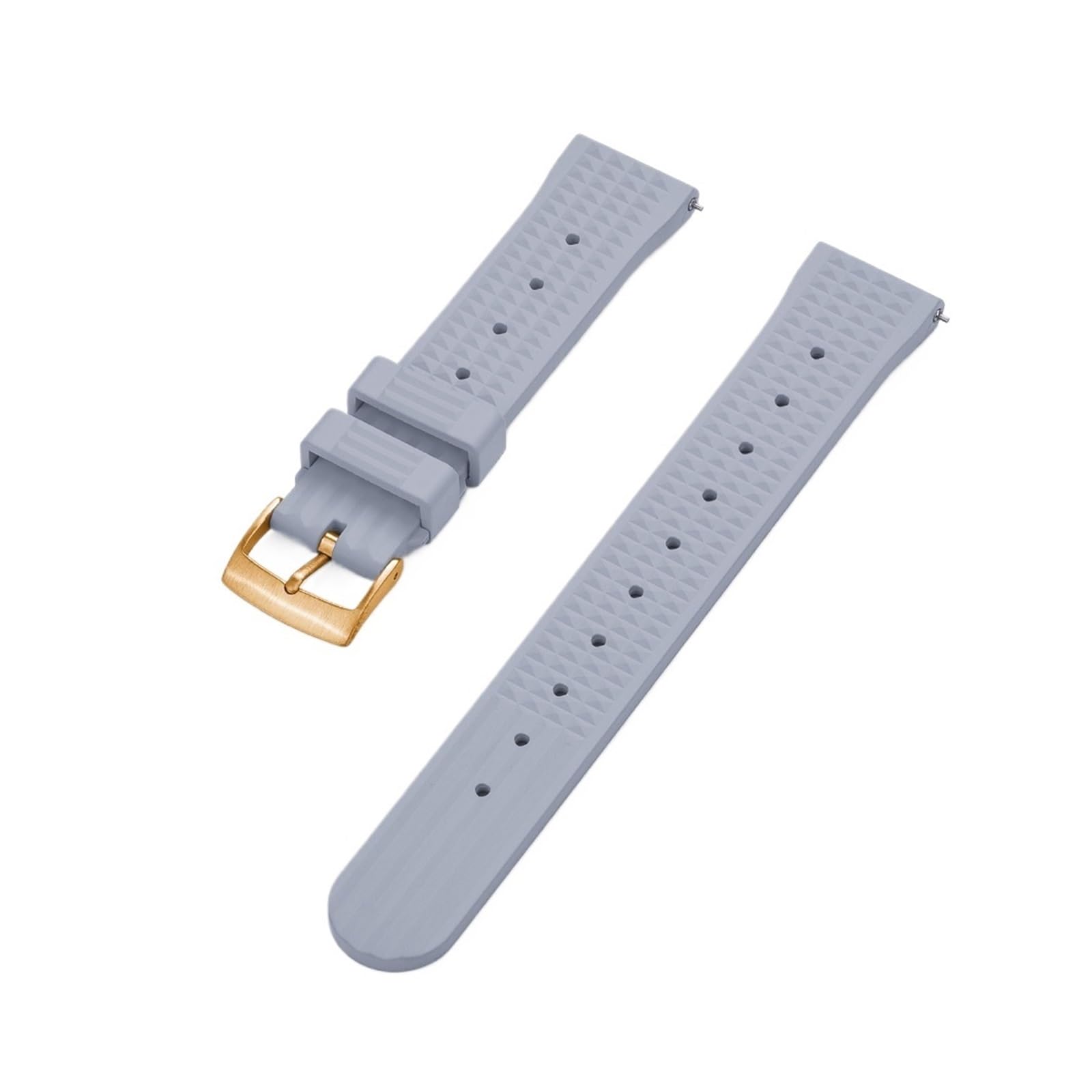 Uhrenarmband， Fluorkautschuk-Armband for Herren(Gray Gold,22mm)