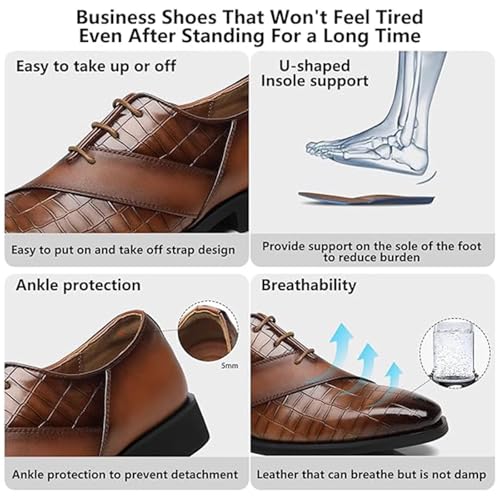 Image of SANNAX Men's Oxfords Formal Lace Up Dress Shoes, Classic Business Casual Leather Shoes for Men
