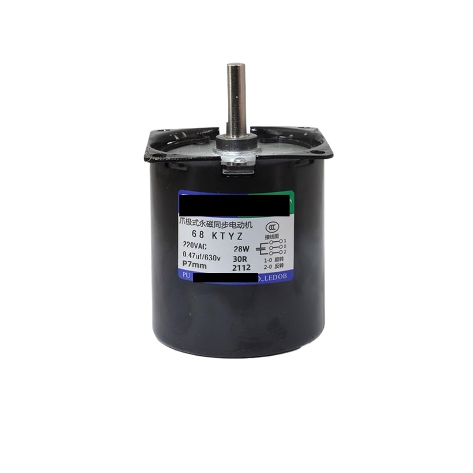 HYRBNSDLK Motor High Torque Permanent Magnet Synchronous 68KTYZ 28W 220V AC Eccentric Shaft 7mm Metal Geared Reducer Electric(P 15rpm)