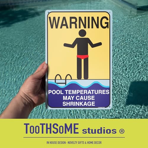 Cartel humorístico para piscina de aluminio 12x8 pulgadas miniatura 5