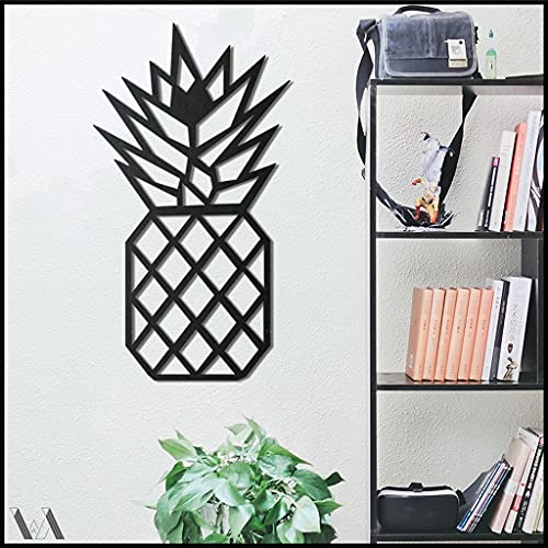 Lamodahome Pineapple 27X50 Cm[10.6"X19.7" In] Metal Wall Art,Wall Decor, Living Room, Bedroom, Kitchen, Bathroom Interior Outdoor Decoration, Wall Hanging #TOP2