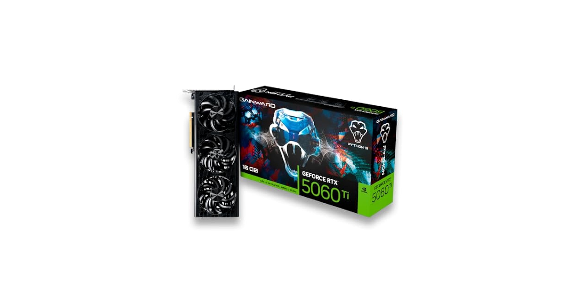 グラフィックボード・グラボ・ビデオカード GAINWARD GeForce RTX 5060Ti 16GB Amazon | GAINWARD RTX 5060 Ti PYTHON III 16GB GDDR7 128bit 3