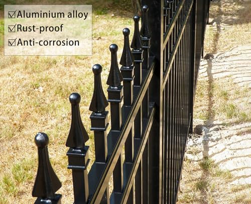 ZXNhome 10pcs Metal Fence Finials Fits 3/4\" Square Post - Aluminium Alloy Four Sided Spire Wing Tip Black Finial Fence Toppe, for Yard Garden Lawn Iron Picket Fence Finial Tops Decoratio