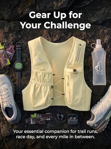 Image of Zelvot Running Vest for Women Men, USA Original Patent, Adjustable Chest Straps Running Hydration Vest with 500ml Soft Flask, Lightweight Reflective Hydration Backpack for Marathon
