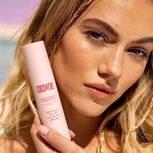 Coco & Eve Daily Radiance Primer SPF50 Sunscreen. Tinted Primer with SPF 50 for Sunscreen Protection Against UVA UVB. Antioxidants, Niacinamide for Radiant Skin and Healthy Glow. (50 ml) - Image 6