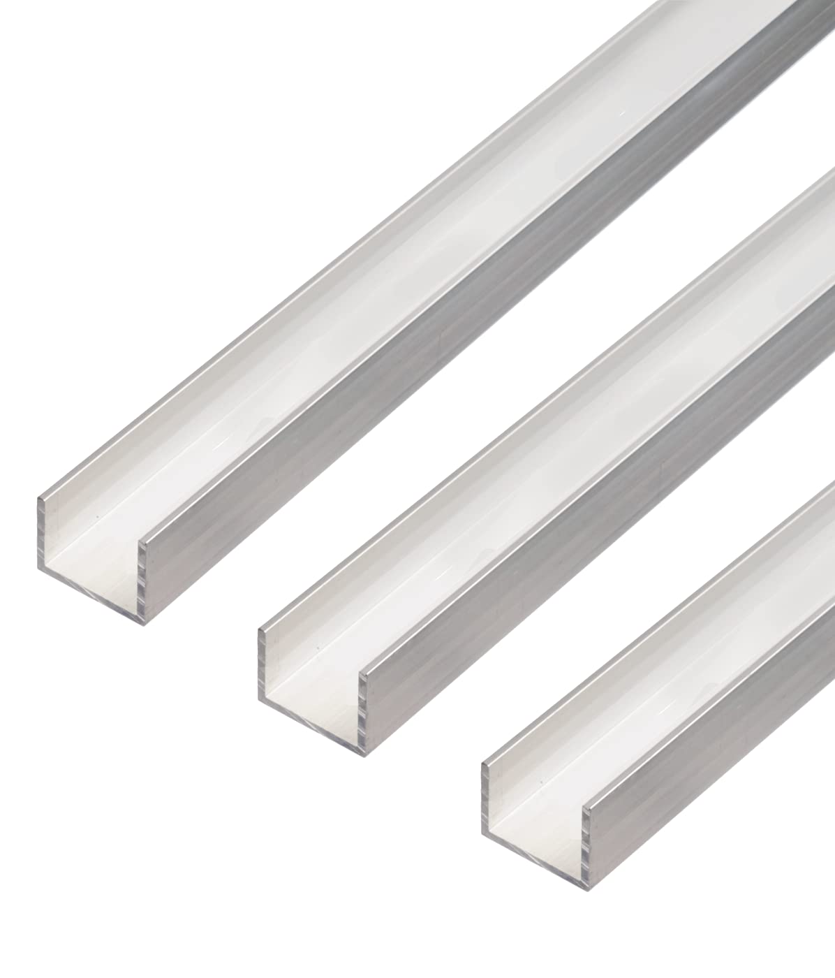 Alberts 499259 Lot de 3 profilés en U en aluminium naturel 1000 x 30 x 20 mm