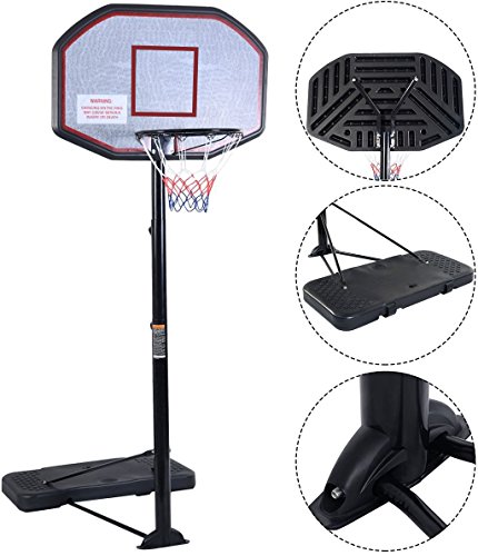 Movement God Pro Court Height-Adjustable Portable Basketball Hoop System with 43" Backboard
