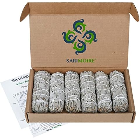 White Sage Smudge Sticks - 6-4" Sage Bundles - Perfect Sage Smudge Stick Smudging Kit Replenishment Cover