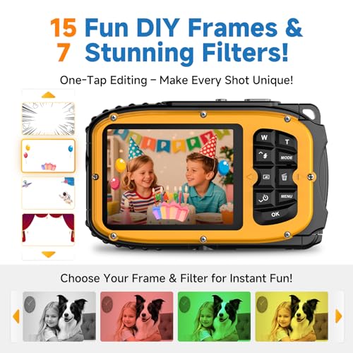 Image of Underwater Floating Digital Camera - 48MP HD Bare-Body Waterproof Camera, No Case Needed for Underwater Fun & Childhood Memories (Orange)