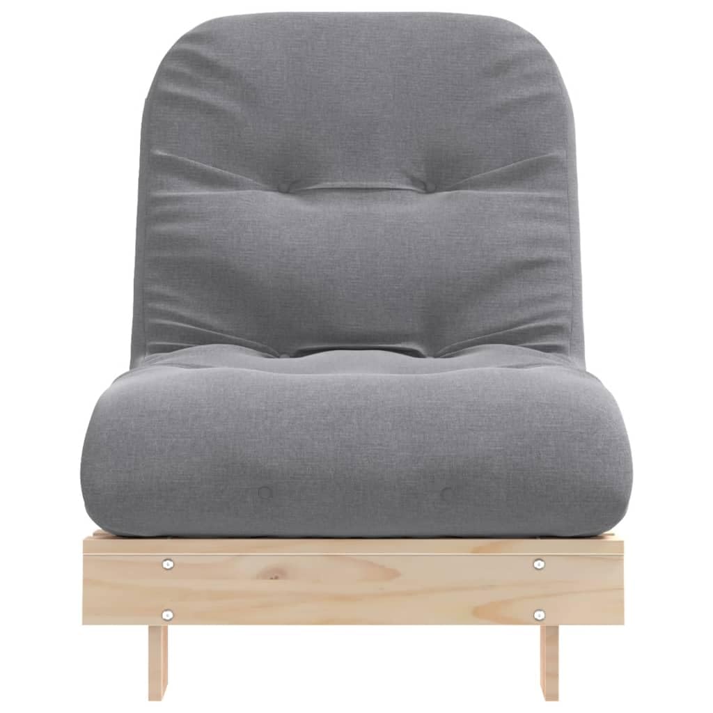 VidaXL Canapé-lit Futon Avec Matelas 70x206x11 cm en Bois Massif de Pin - Style Japonais
