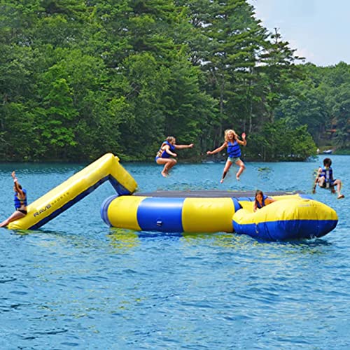 PLJKIHED Trampolín de Agua, trampolín de Agua para Lago, trampolín de Agua con toboganes, trampolín de Agua Inflable, trampolín de Agua de Carnaval, chorros de trampolín, 2M Stabilize