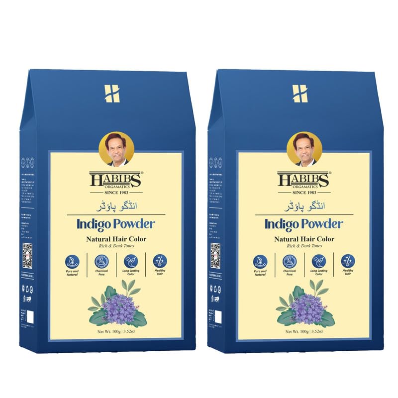 Habibs Orgamatics Indigo Powder for Hair – 100g Natural Hair Color | Chemical Free | Pure & Herbal | Long Lasting Dark Tones | Healthy & Shiny Hair Pack of 2-picture-25