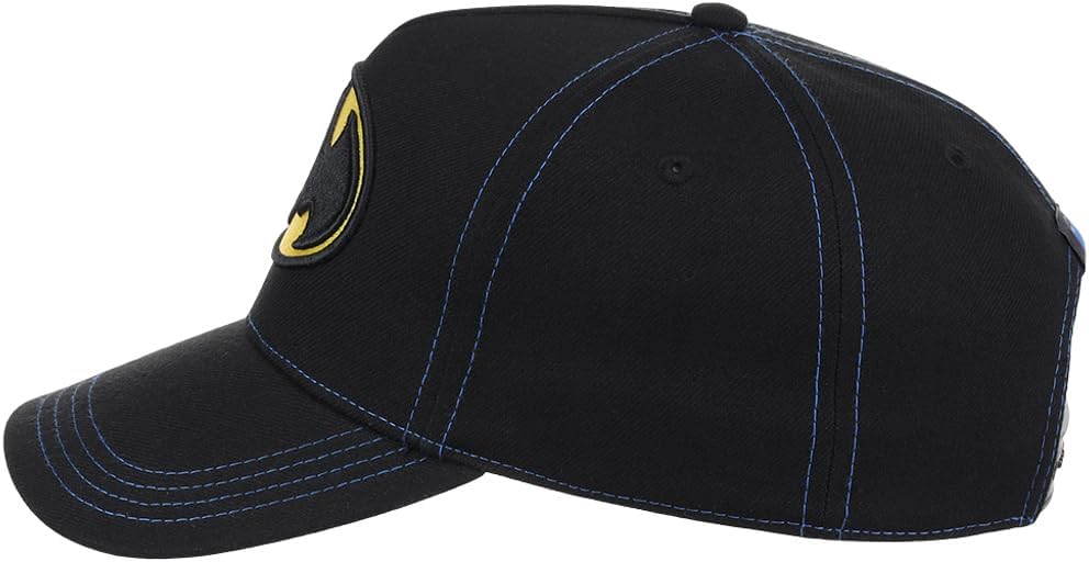 DC Comics Batman Big Print UV A-Frame Adjustable Snapback Cap Black