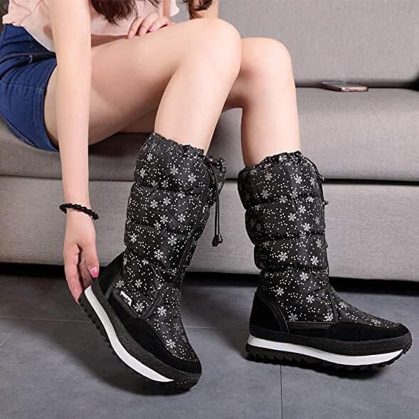 Little Surprise Box Black and Silver Snowflake Women Winter Snowboots 5 518H oIvTCL