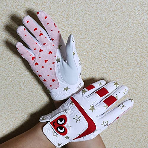 Colaxi 2 Pcs Cute Kids Golf Gloves Premium Leather Left Hand And Right Hand S-L Child Professional Non For Christmas Junior Boys, S #TOP1