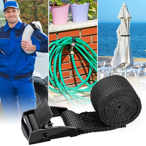 RIO Direct 10 Stück Spanngurt kurz 50cm, Spanngurte Fahrradträger, Schwarze Kurze Zurrgurte mit klemmschloss, Kleine Spanngurte, für Fahrrad, Sackkarre, Motorrad, Gepäck