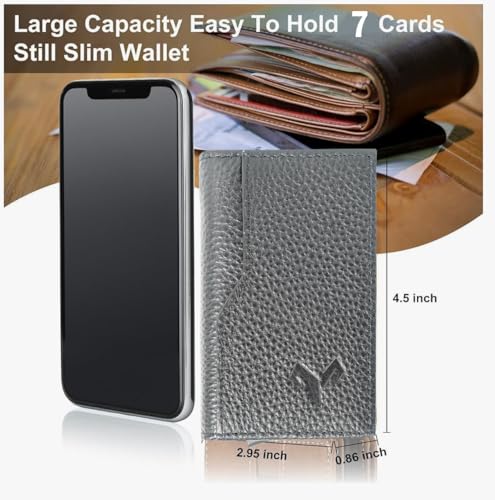 Goat Wallet Slim Leather for Men RFID Blocking Bifold Wallet (Black)