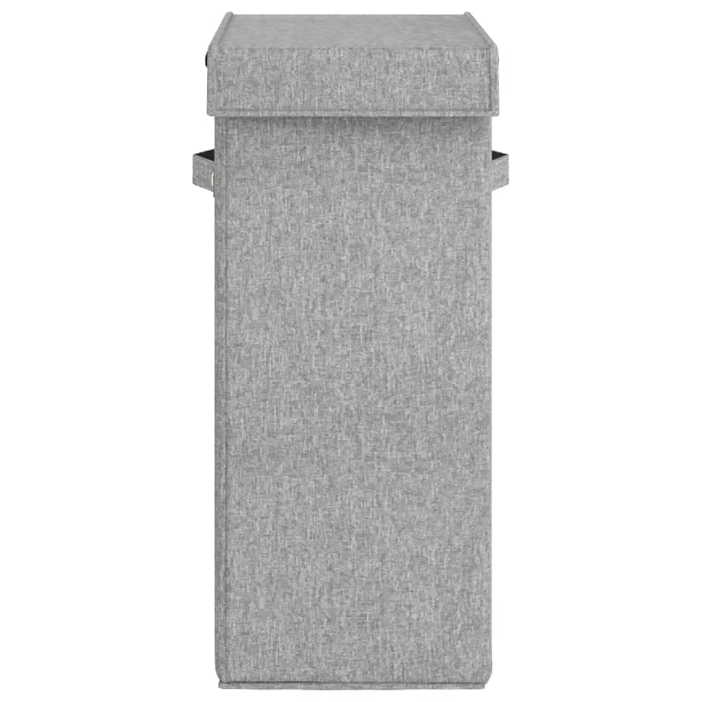Cesto Biancheria Pieghevole Grigio 26x34,5x59,5 cm Lino Finto | Con Coperchio, Borsa Interna Rimovibile, Manici Laterali, Facile da Montare