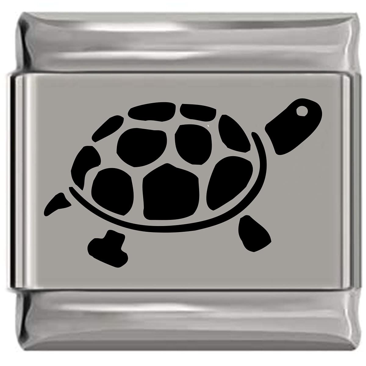 NewCharmsTurtle Looking Up Laser Engraved Italian Charm (9mm Standard Size)