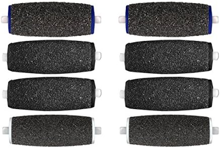 8-pack Mixed Pedi Refill Roller Heads Compatible with Amope Pedi Perfect Pedicure Foot File (2 Extra Coarse, 4 Regular Coarse, 2 Soft Touch)