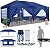 COBIZI Canopy 10x20 Pop Up Canopy with 6 Sidewalls,Waterproof Canopy Outdoor Event Shelter UPF 50+ Gazebo Tents for Parties Beach Camping Wedding Commercial Instant Ez up Canopy 10x20,Navy Blue