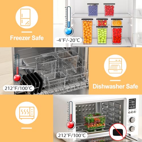 Nifogo Airtight Food Storage Containers with Lids 18 Pack, kitchen Storage Containers, Kitchen and Pantry Organization Set, for Cereal, Flour, Sugar, Pasta, Dry Food, Include 60 Labels