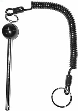 Pin, Tensile - Universal Weight Stack SELECTOR Key - 3/8" Dia Chrome Pl Steel Shaft || Cotterless Detent Hitch PINS - Deluxe Round Knob w/Jumbo 12" Designer Lanyard | by SBD