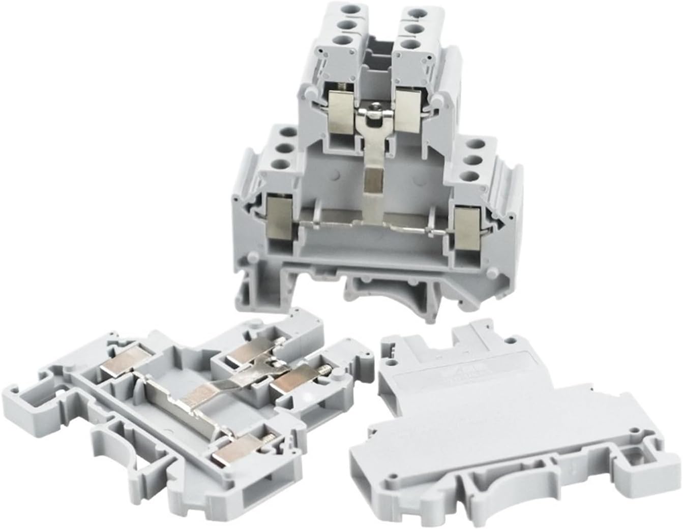 Din Rail Terminal Block Screw Connection Electrical Double Levels UKK3-PV Wire Conductors 10pcs