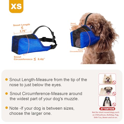 Image of Dog Muzzle, Adjustable Soft Mesh Muzzle Anti-Biting, Chewing, Scavenging