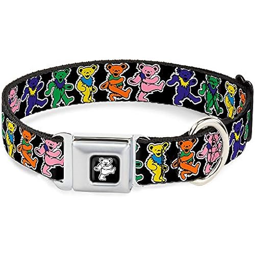 Buckle-Down Seatbelt Buckle Dog Collar, Grateful Dead Dancing Bears