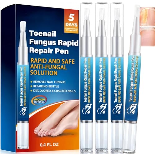 4PCS Fungal Nail Treatment Pens Fast-Acting Fungal Toenail & Fingernail Treatment Effective Antifungal Nails Care & Repair Nail Fungus Pen for Strengthens & Restores Nails Easy Applicator