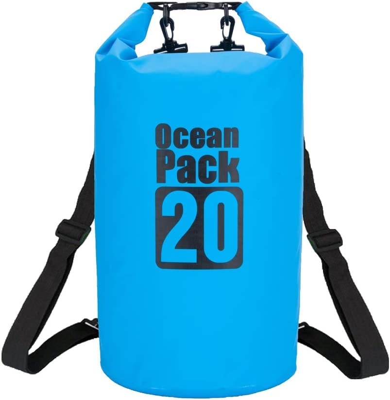 VIPREKHO Waterproof Backpack,Roll Top Dry Compression Sack Keeps Gear Dry for Kayaking, Floating Dry Backpack for Water Sports - Fishing, Boating, Beach, Rafting, Hiking, Snowboarding (20 Liter) (B0BJL7V6MT) Amazon Price History, Amazon Price Tracker