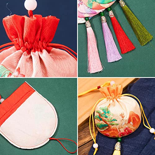 10 Bolsitas de Tela de Seda Brocada Chinas con Cordón miniatura 3
