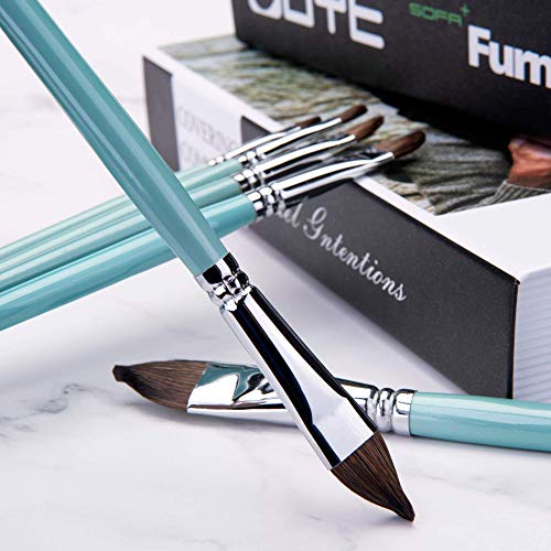 Sable Watercolor Brushes, 6Pcs Professional Cat's Tongue Filbert Artist Paint Brushes For Watercolor, Acrylic & Oil Gouache #TOP1