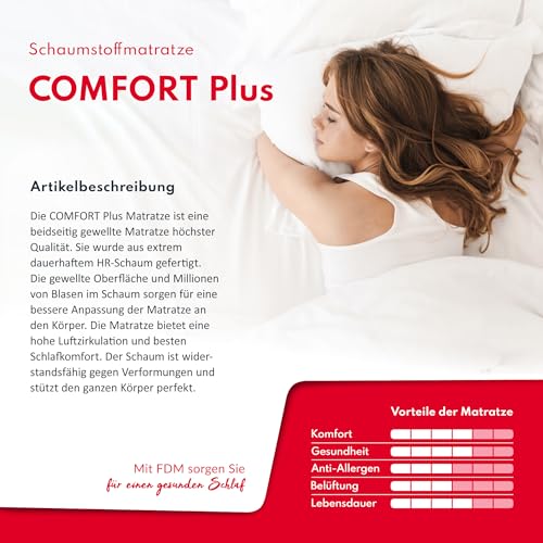 FDM Comfort Plus Materasso in Schiuma, Foam