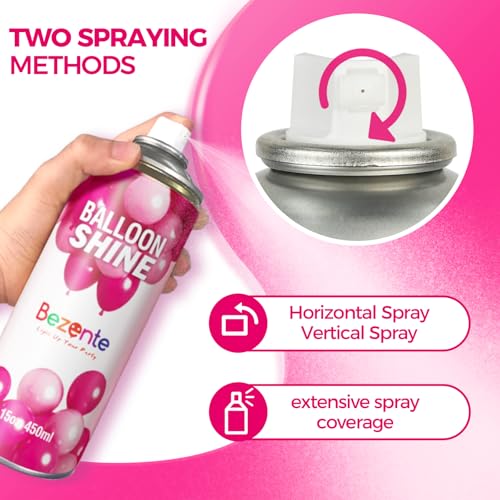 Image of Bezente Balloon Shine Spray 15oz Instant High Gloss for Party Latex Balloon | Ultra Shine Balloon Spray, All-Day Lasting Waterproof Silicone Formula for Birthday Wedding Party Events Decor Outdoors