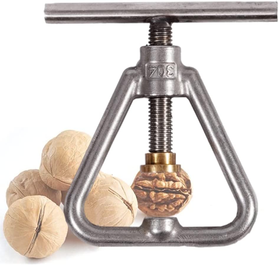 通用 1 Stainless Steel Pecan Cracker Heavy Duty Nutcracker Tool, Black Walnut,Macadamia Nuts