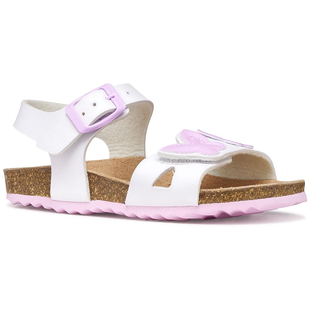 Geox J Adriel Girl A Sandal, White/Pink, 38 EU