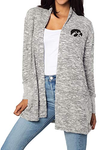 Image of chicka-d Women's Cozy Fleece Cardigan Heather Grey