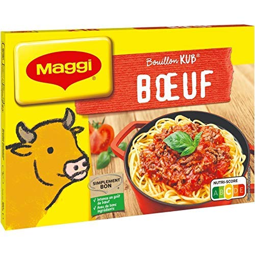 Nestlé Maggi – Caldo de carne con sabor a carne de res, pastillas, 180 g, 4 unidades