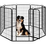 Yaheetech Dog Playpen Outdoor, 47 inch 8 Panels Dog Pen Indoor Heavy Duty Puppy Exercise Pen Metal Pet Fence for RV Camping/Yard/Garden